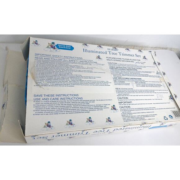 Santas Best Christmas Illuminated Tree Trimmer Set Blow Mold Snowman Lights - Picture 5 of 7